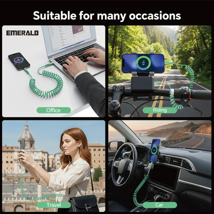Emerald 4ft Coiled USB-C to USB-C Charging Cable, 60W Fast Charging