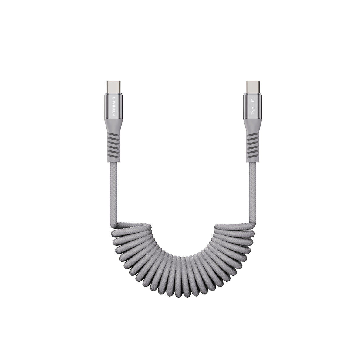 Emerald 4ft Coiled USB-C to USB-C Charging Cable, 60W Fast Charging