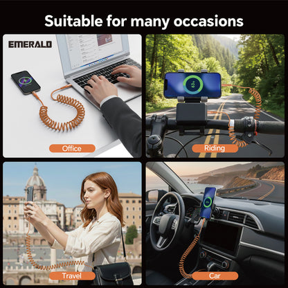 Emerald 4ft Coiled USB-C to USB-C Charging Cable, 60W Fast Charging
