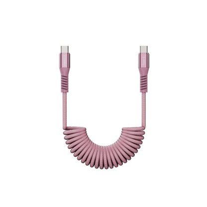 Emerald 4ft Coiled USB-C to USB-C Charging Cable, 60W Fast Charging