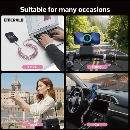 Emerald 4ft Coiled USB-C to USB-C Charging Cable, 60W Fast Charging