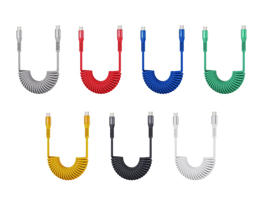 Emerald 6ft Coiled USB-C to USB-C Cable, Fast Charging & High-Speed Data Transfer