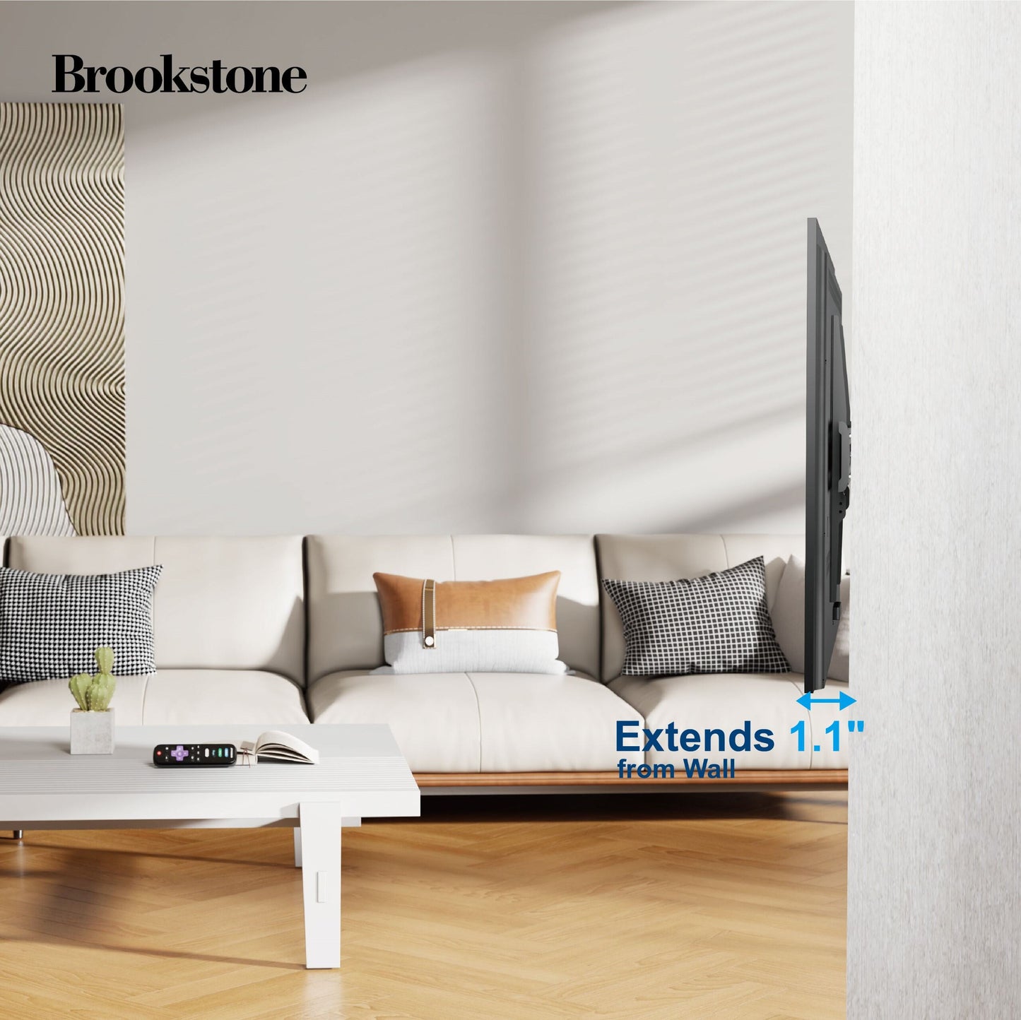 Brookstone Fixed TV Wall Mount for 26"-85" TVs, Max 99 lbs, VESA 50x50 to 600x400mm
