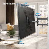 Brookstone Full Motion Wall Mount for 17"-65" TVs, Swivel, Tilt, Level Adjustment, 66 lbs Capacity