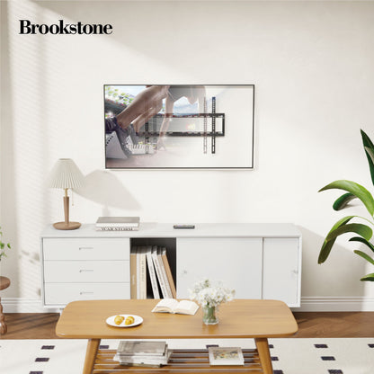 Brookstone Low Profile Fixed TV Wall Mount for 37"-86" TVs, Max 99 lbs, VESA 100x100 to 600x400mm