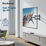 Brookstone Full Motion Wall Mount for 17"-65" TVs, Swivel, Tilt, Level Adjustment, 66 lbs Capacity