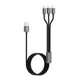Emerald 10ft 3-in-1 Braided USB-A to Lightning, Type-C & Micro USB Fast Charging & Data Syncing Cable