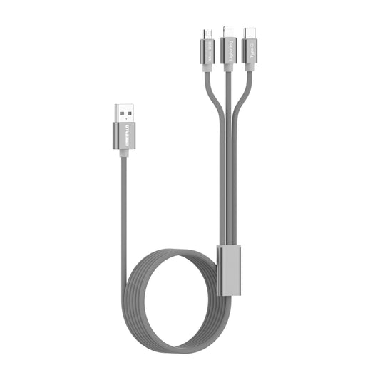 Emerald 10ft 3-in-1 Braided USB-A to Lightning, Type-C & Micro USB Fast Charging & Data Syncing Cable