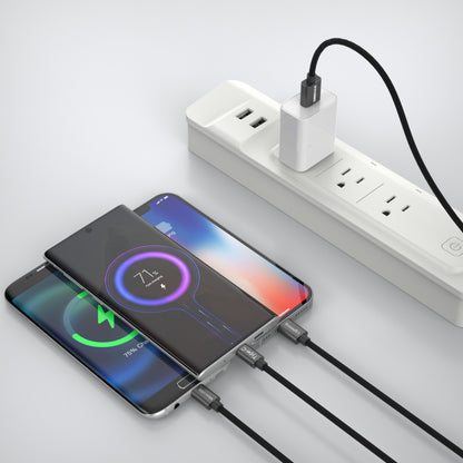 Emerald 6ft 3-in-1 Braided USB-A to Lightning, Type-C & Micro USB Fast Charging & Data Syncing Cable