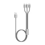 Emerald 6ft 3-in-1 Braided USB-A to Lightning, Type-C & Micro USB Fast Charging & Data Syncing Cable