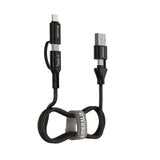 Emerald 3ft 4-in-1 Braided USB-A & Type-C to Lightning & Type-C, Fast Charging & Data Syncing Cable