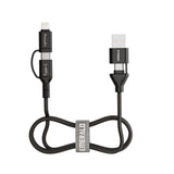 Emerald 3ft 4-in-1 Braided USB-A & Type-C to Lightning & Type-C, Fast Charging & Data Syncing Cable