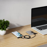 Emerald 3ft 4-in-1 Braided USB-A & Type-C to Lightning & Type-C, Fast Charging & Data Syncing Cable