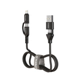 Emerald 6ft 4-in-1 Braided USB-A & Type-C to Lightning & Type-C, Fast Charging & Data Syncing Cable