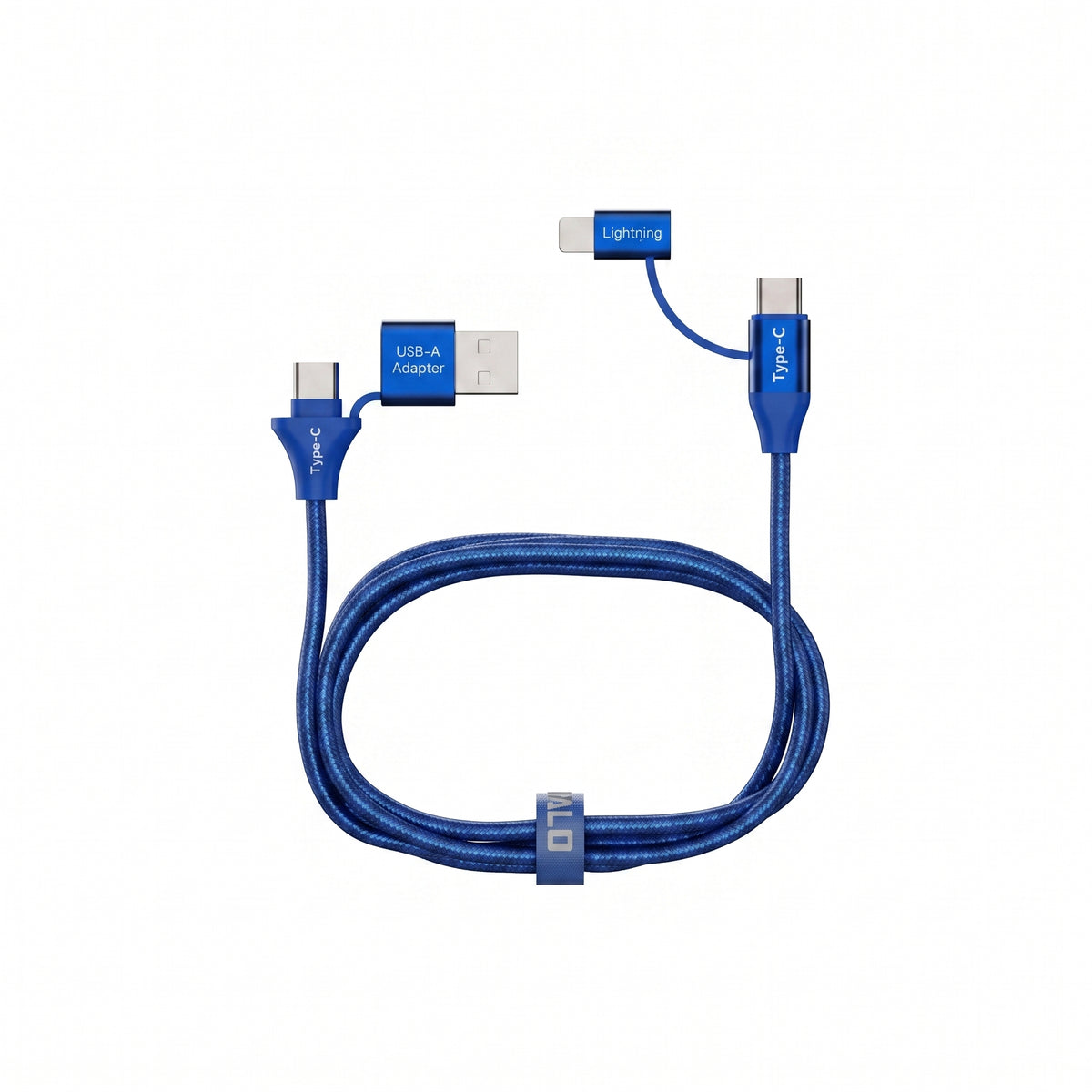 Emerald 6ft 4-in-1 Braided USB-A & Type-C to Lightning & Type-C, Fast Charging & Data Syncing Cable