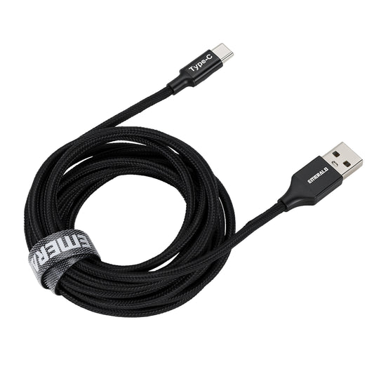 Emerald 10ft Braided USB-A to USB-C (Type-C), Fast Charging & Data Syncing Cable