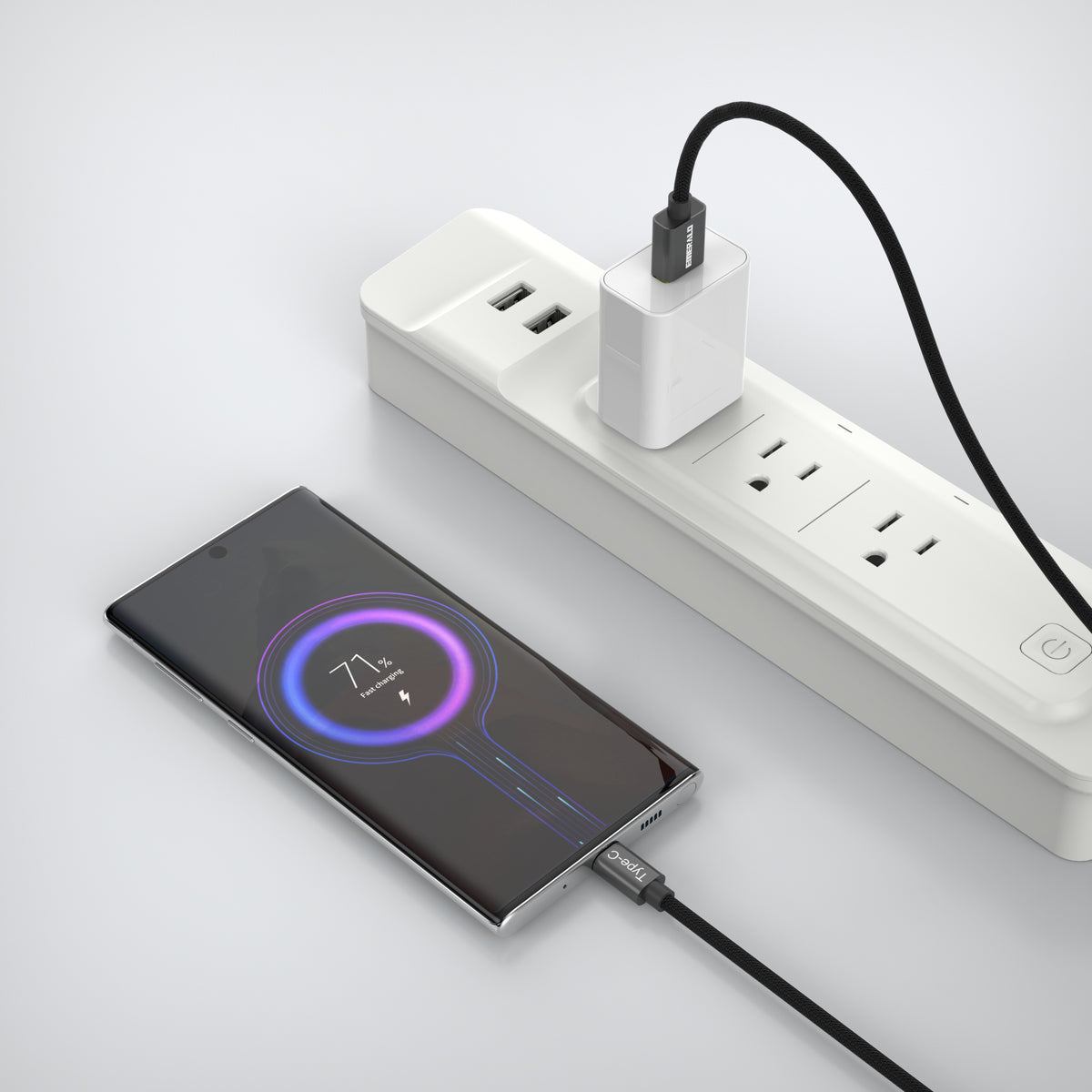 Emerald 10ft Braided USB-A to USB-C (Type-C), Fast Charging & Data Syncing Cable