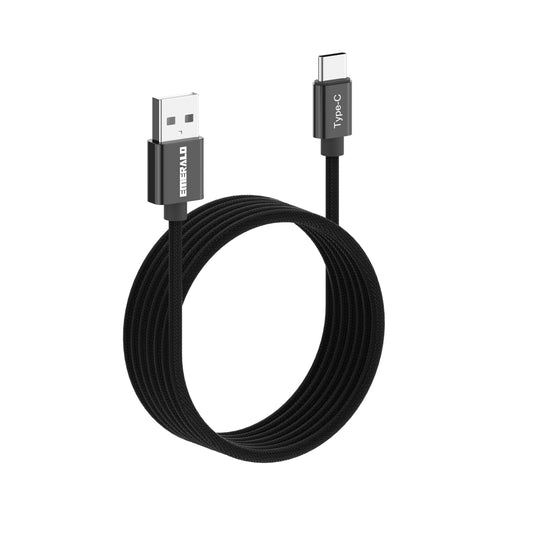 Emerald 10ft Braided USB-A to USB-C (Type-C), Fast Charging & Data Syncing Cable