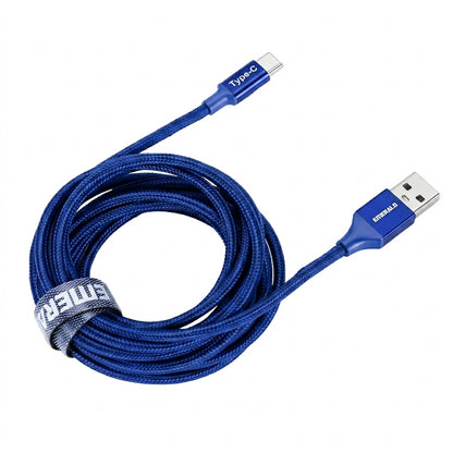 Emerald 10ft Braided USB-A to USB-C (Type-C), Fast Charging & Data Syncing Cable
