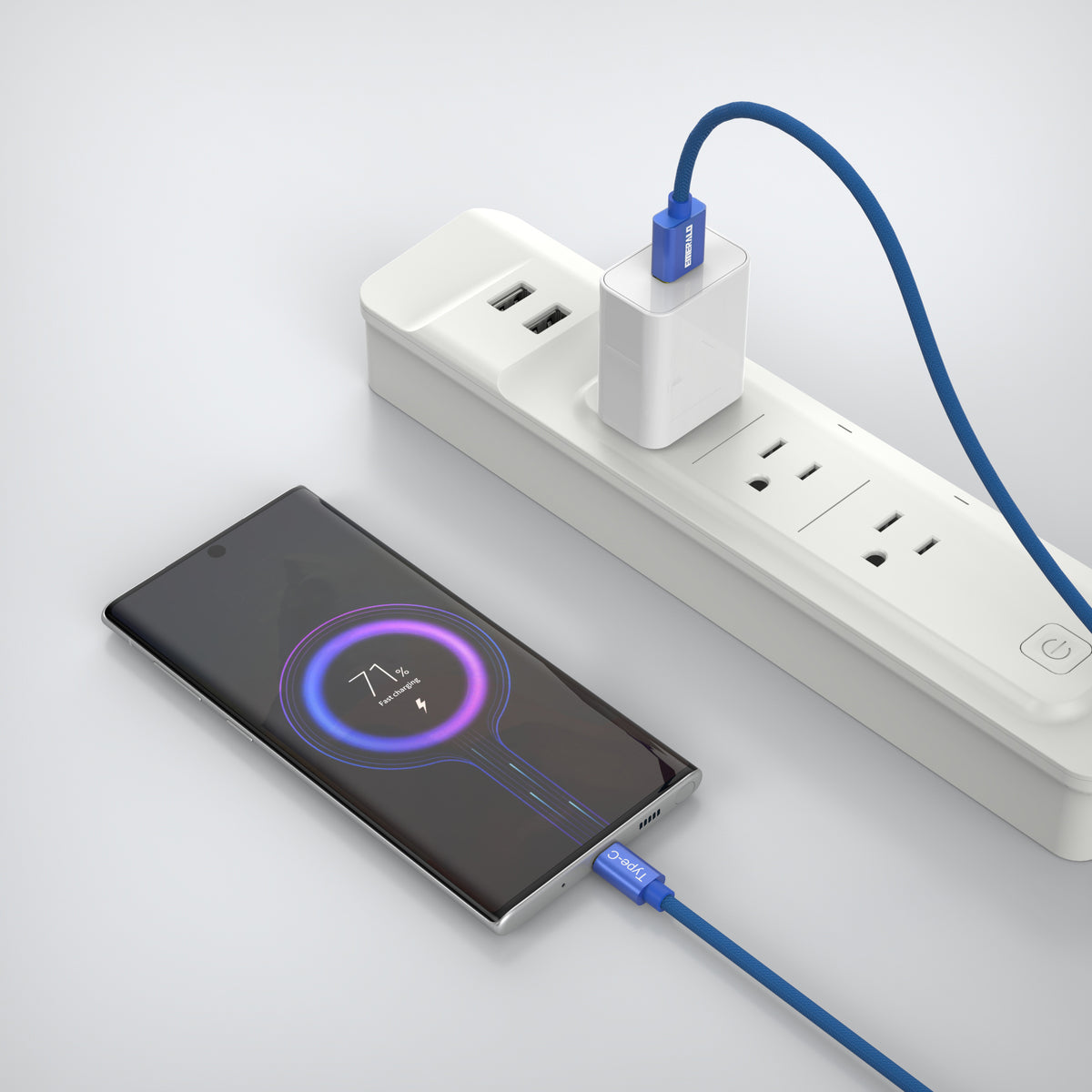 Emerald 10ft Braided USB-A to USB-C (Type-C), Fast Charging & Data Syncing Cable