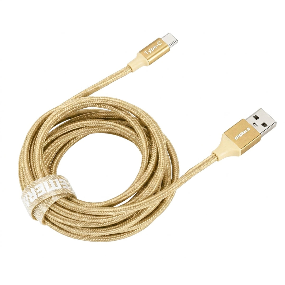 Emerald 10ft Braided USB-A to USB-C (Type-C), Fast Charging & Data Syncing Cable
