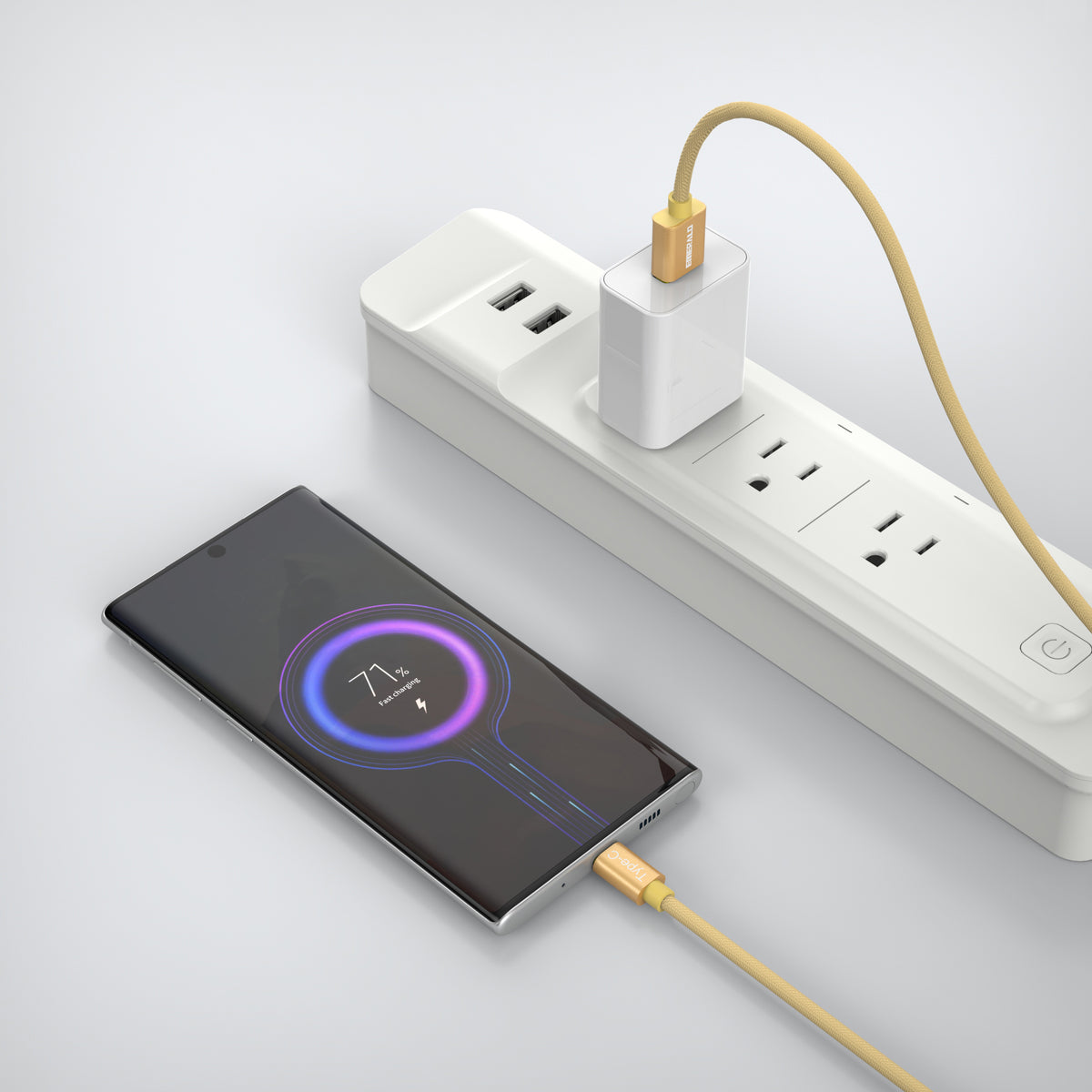 Emerald 10ft Braided USB-A to USB-C (Type-C), Fast Charging & Data Syncing Cable