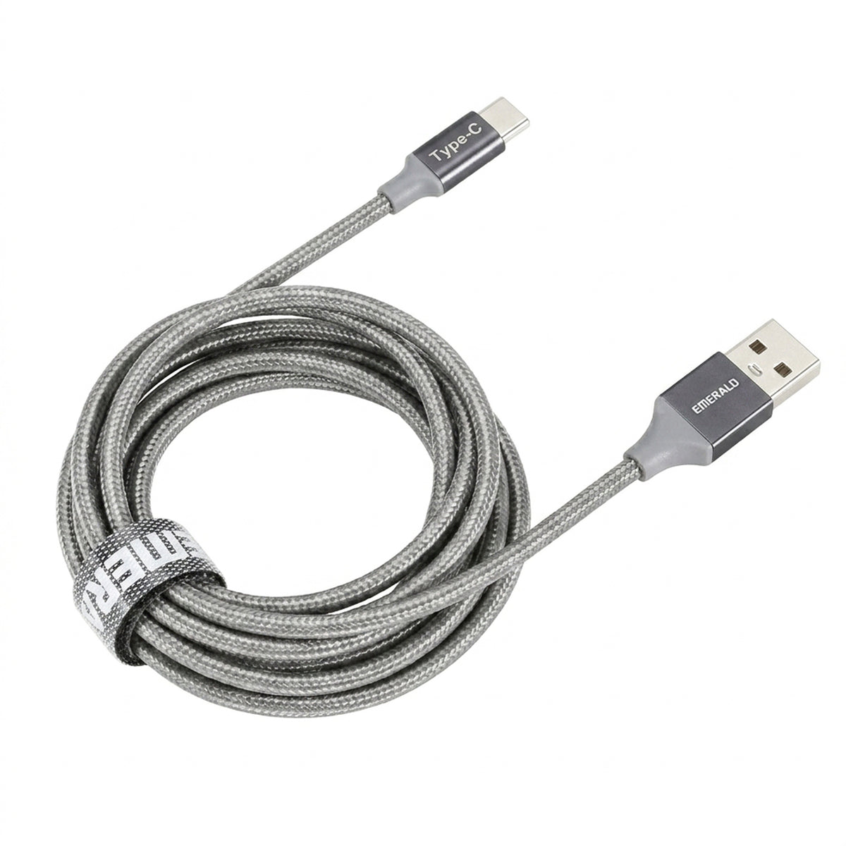 Emerald 10ft Braided USB-A to USB-C (Type-C), Fast Charging & Data Syncing Cable