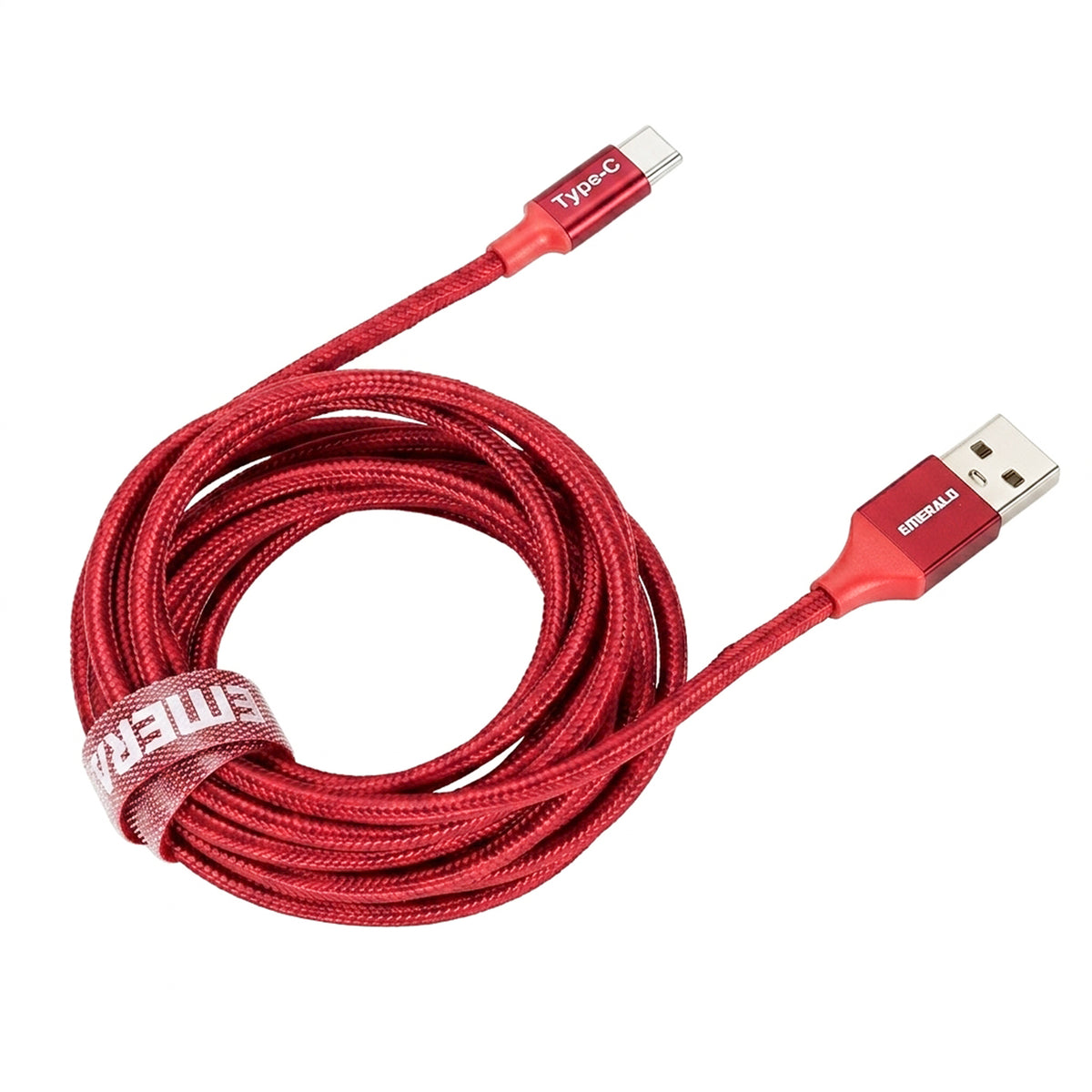 Emerald 10ft Braided USB-A to USB-C (Type-C), Fast Charging & Data Syncing Cable
