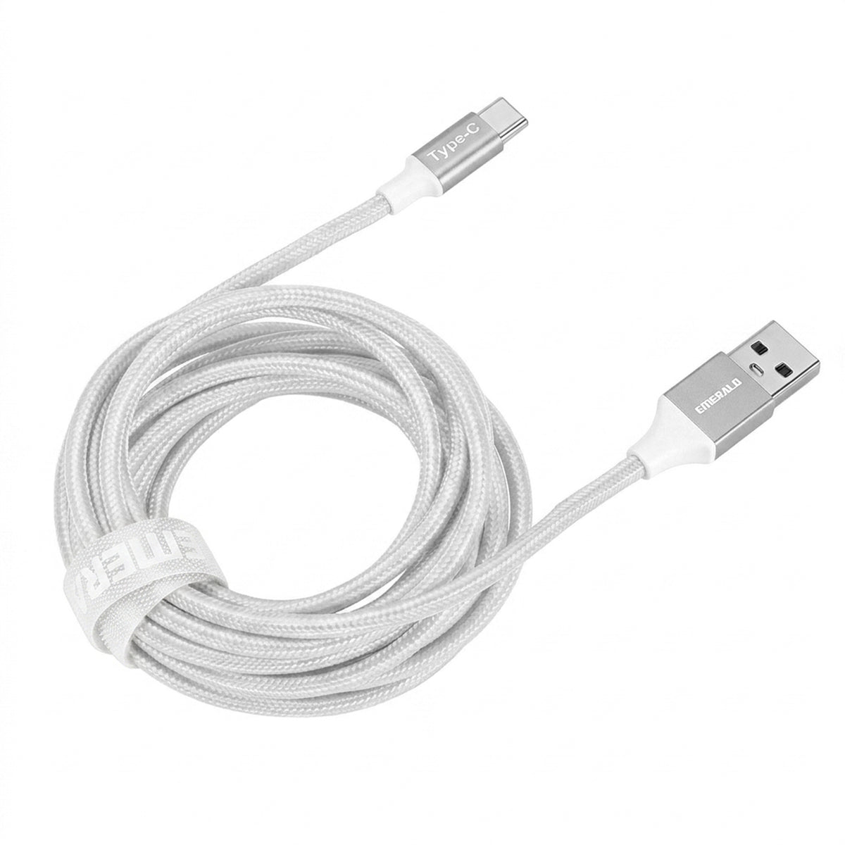 Emerald 10ft Braided USB-A to USB-C (Type-C), Fast Charging & Data Syncing Cable