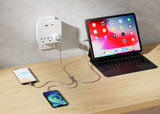 Emerald 6ft 3-in-1 Braided USB-A to Triple USB-C (Type-C), Charging & Data Syncing Cable - Grey