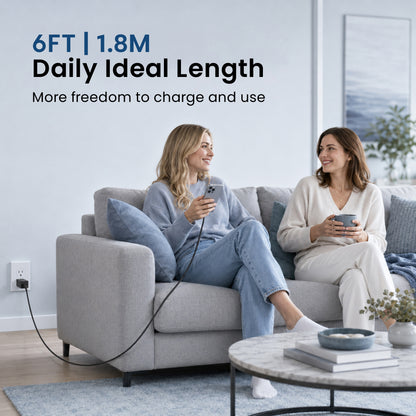 Emerald 6ft Braided USB-A to USB-C (Type-C), Fast Charging & Data Syncing Cable