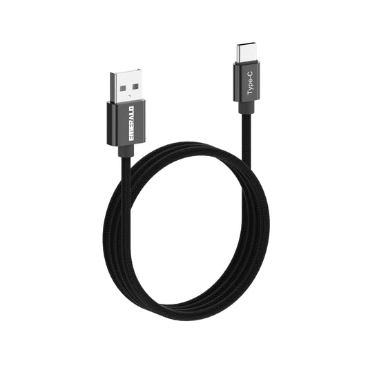 Emerald 6ft Braided USB-A to USB-C (Type-C), Fast Charging & Data Syncing Cable