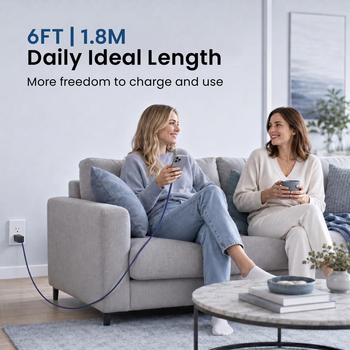 Emerald 6ft Braided USB-A to USB-C (Type-C), Fast Charging & Data Syncing Cable