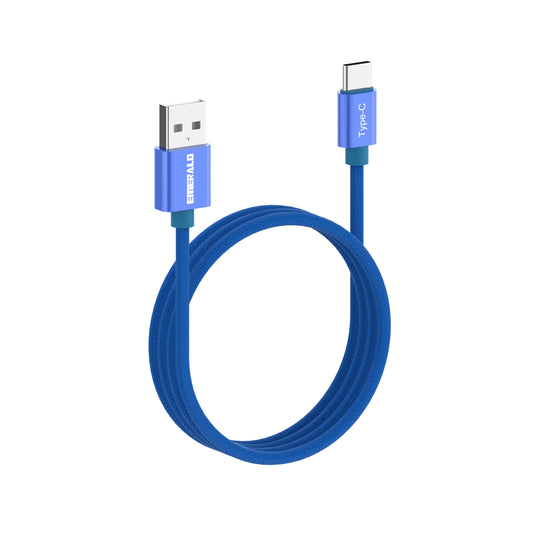 Emerald 6ft Braided USB-A to USB-C (Type-C), Fast Charging & Data Syncing Cable