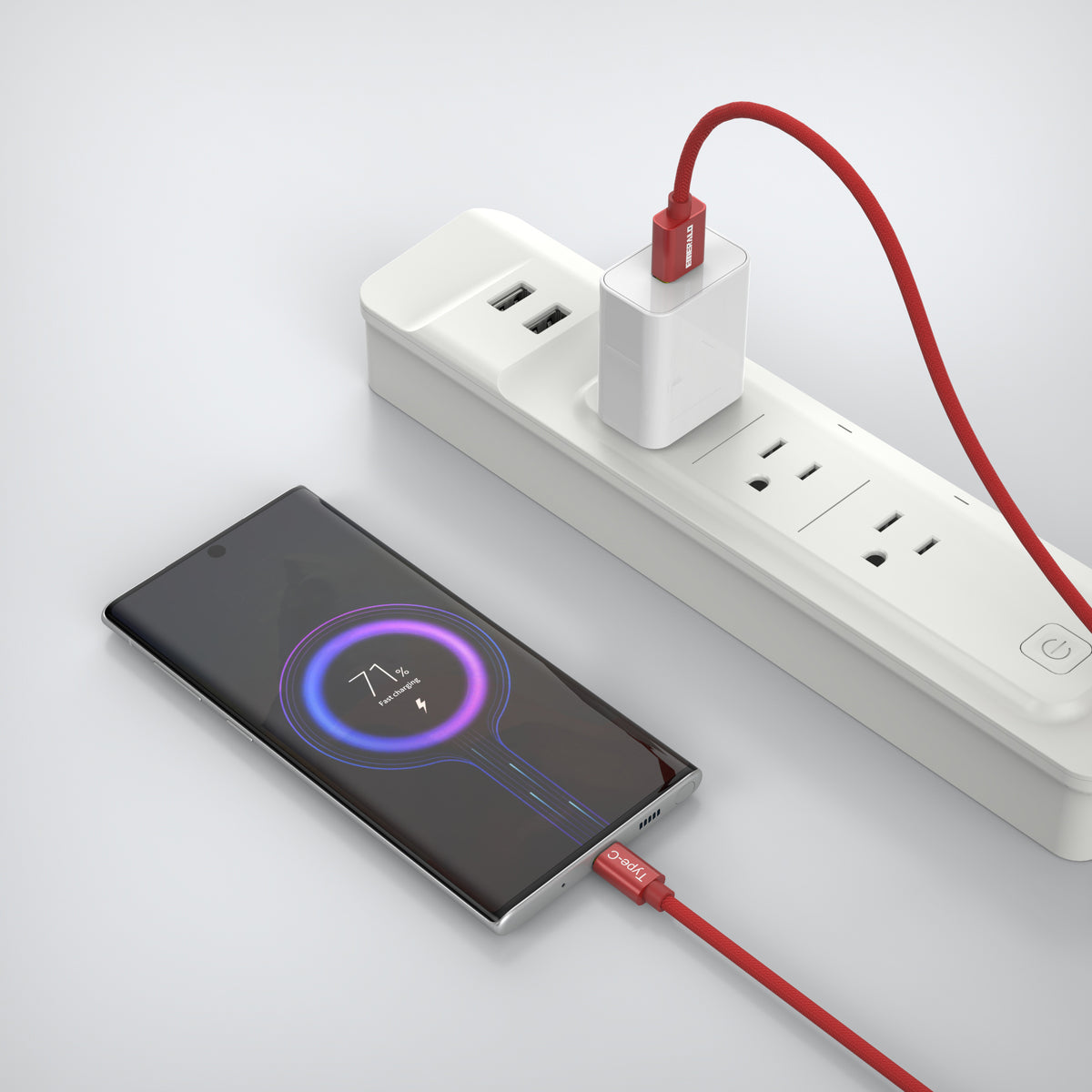 Emerald 6ft Braided USB-A to USB-C (Type-C), Fast Charging & Data Syncing Cable
