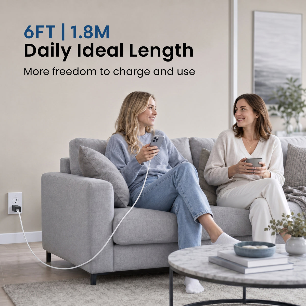 Emerald 6ft Braided USB-A to USB-C (Type-C), Fast Charging & Data Syncing Cable