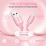 Emerald 10ft Braided USB-A to Lightning, Fast Charging & Data Syncing Cable Compatible with iPhone