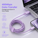 Emerald 10ft Braided USB-A to Lightning, Fast Charging & Data Syncing Cable Compatible with iPhone