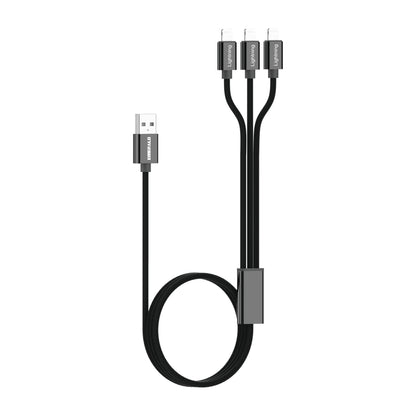 Emerald 6ft 3-in-1 Braided USB-A to Triple Lightning, Charging & Data Syncing Cable - Black
