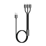 Emerald 6ft 3-in-1 Braided USB-A to Triple Lightning, Charging & Data Syncing Cable - Black