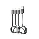 Emerald 6ft 3-in-1 Braided USB-A to Triple Lightning, Charging & Data Syncing Cable - Black
