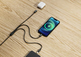Emerald 6ft 3-in-1 Braided USB-A to Triple Lightning, Charging & Data Syncing Cable - Black
