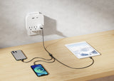 Emerald 6ft 3-in-1 Braided USB-A to Triple Lightning, Charging & Data Syncing Cable - Black