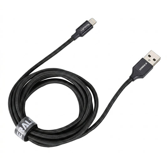 Emerald 6ft Braided USB-A to Lightning, Fast Charging & Data Syncing Cable Compatible with iPhone