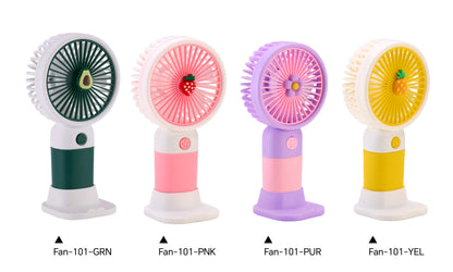 Emerald 2in1 Rechargeable Portable Handheld & Desktop Fan with Phone Holder, 3 Speed