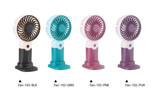 Emerald 2in1 Rechargeable Portable Handheld & Desktop Fan with Phone Holder, 3 Speed