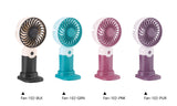 Emerald 2in1 Rechargeable Portable Handheld & Desktop Fan with Phone Holder, 3 Speed