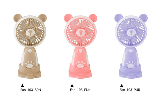 Emerald 2in1 Rechargeable Portable Handheld & Desktop Fan with Phone Holder, 3 Speed