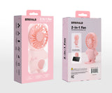 Emerald 2in1 Rechargeable Portable Handheld & Desktop Fan with Phone Holder, 3 Speed