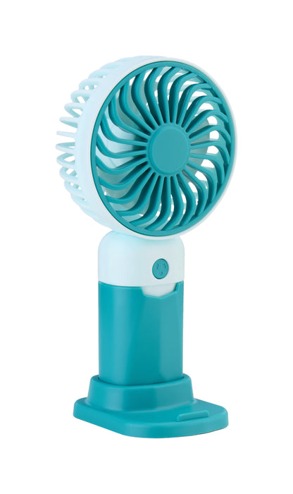 Emerald 2in1 Rechargeable Portable Handheld & Desktop Fan with Phone Holder, 3 Speed